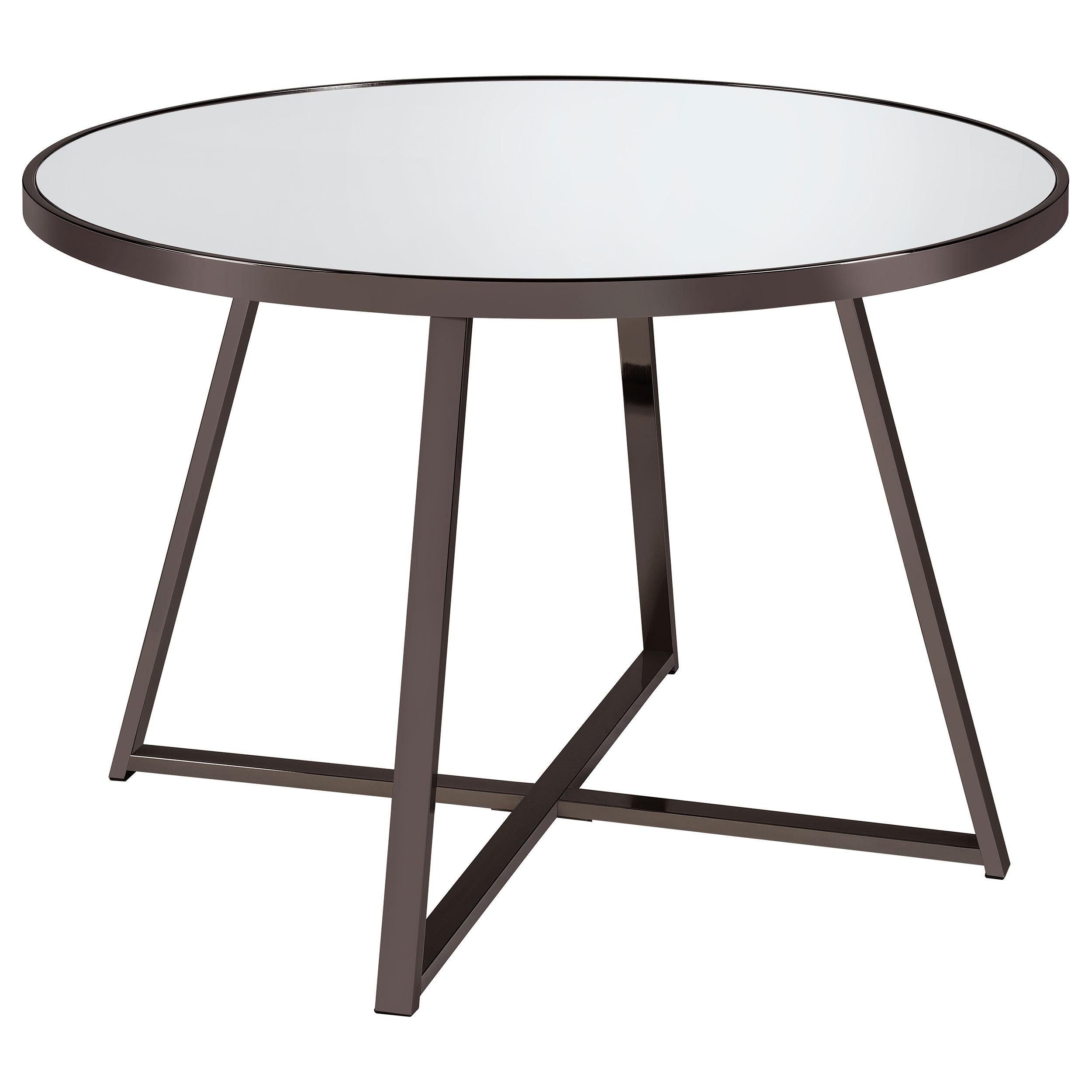 Coaster Furniture Jillian 120630 Round 45-inch Mirror Top Dining Table - Black Nickel IMAGE 1